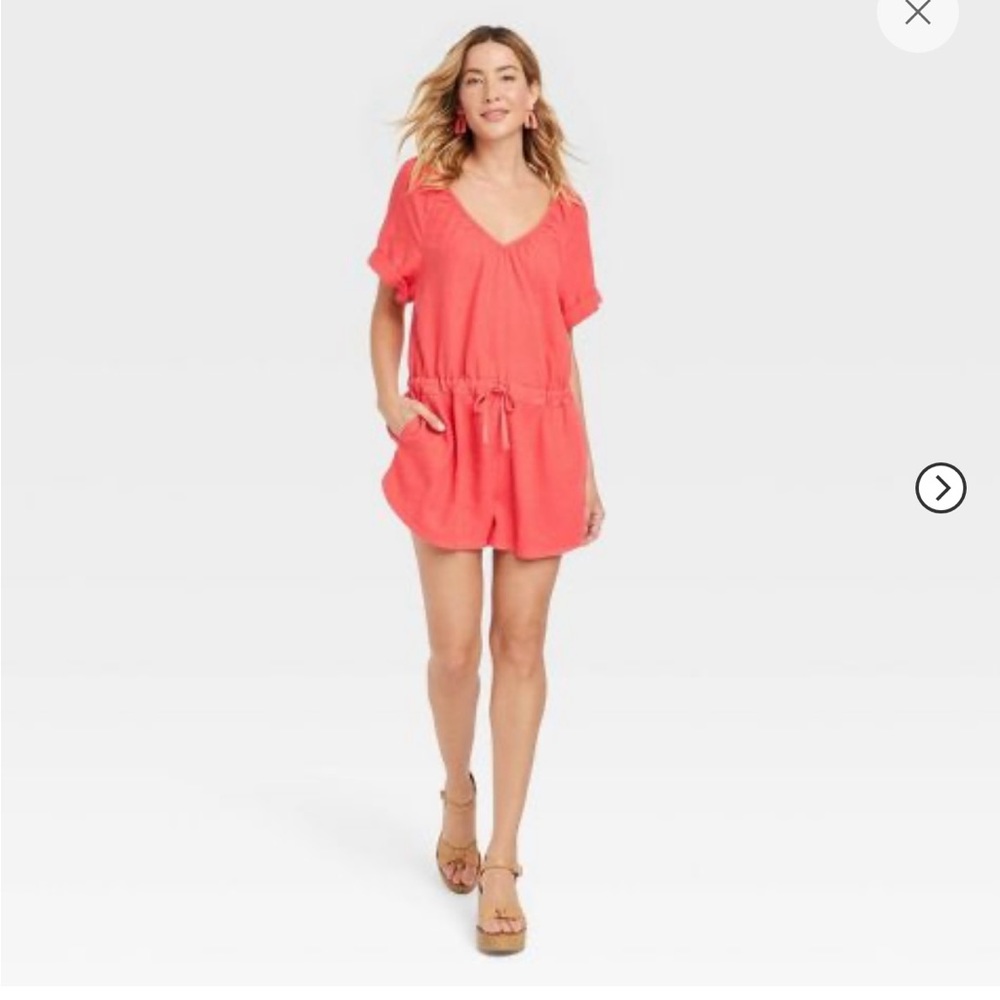 Coral/red romper